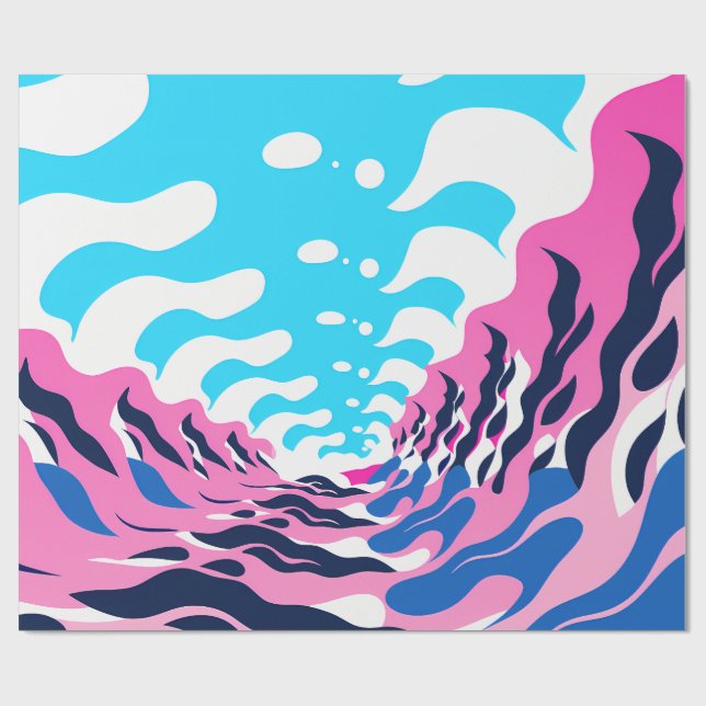 Abstract Dream Wave – Vibrant Surreal Flow Wrapping Paper (Flat)