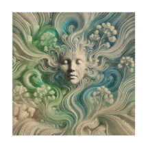 Abstract Dreamlike Face with Nature Elements