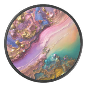 Abstract Dreamscape Hockey Pucks