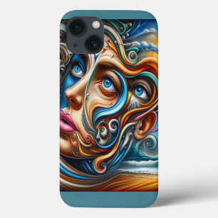Abstract Dreamscape Ocean Serenity & Cosmic Wonder iPhone 13 Case
