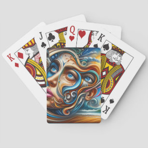 Abstract Dreamscape Ocean Serenity & Cosmic Wonder Playing Cards