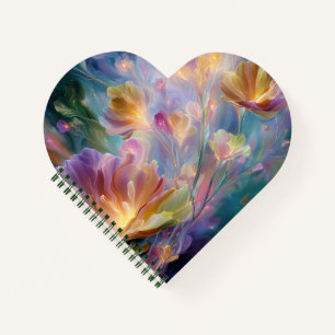 Abstract dreamy floral garden notebook