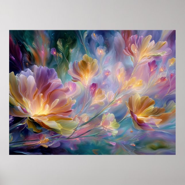 Abstract dreamy floral garden  poster (Front)