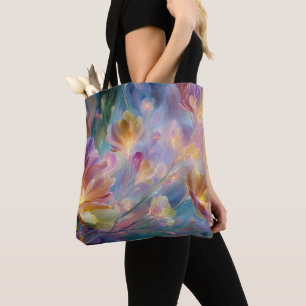 Abstract dreamy floral garden  tote bag