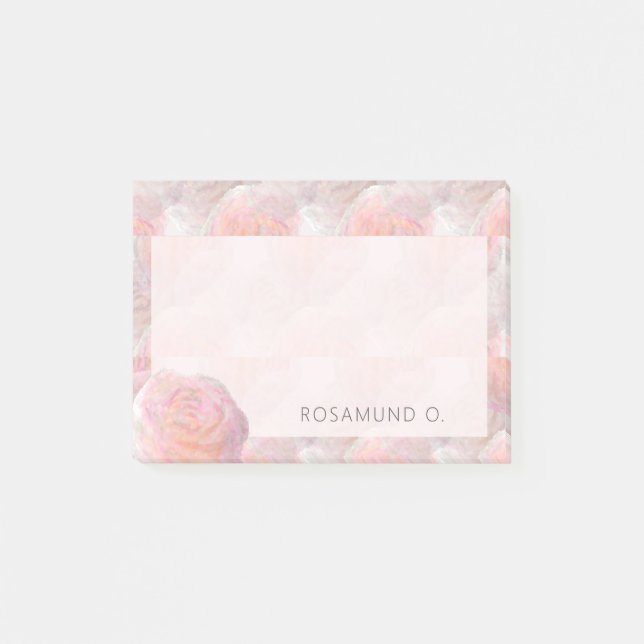 Abstract Dreamy Pastel Roses with Name Post-it Notes (Front)