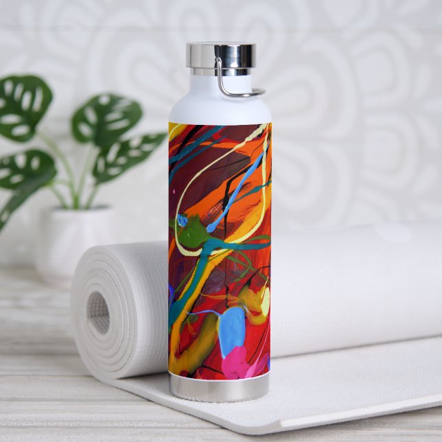 Abstract Drip Paint  Water Bottle (Yoga)