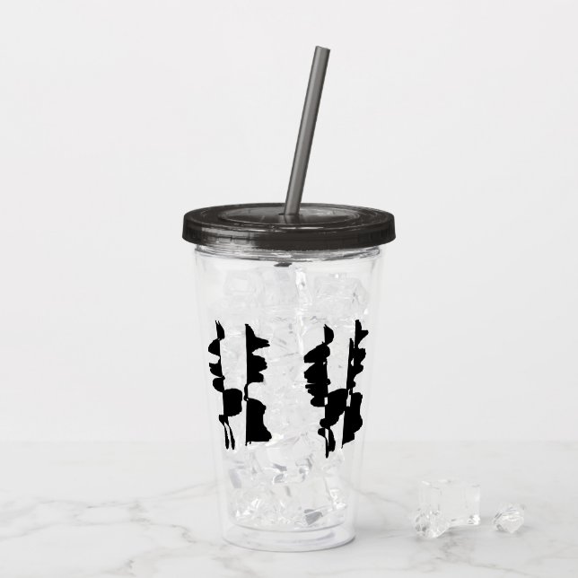 Abstract Dual Face Straw Tumbler (Back Ice)