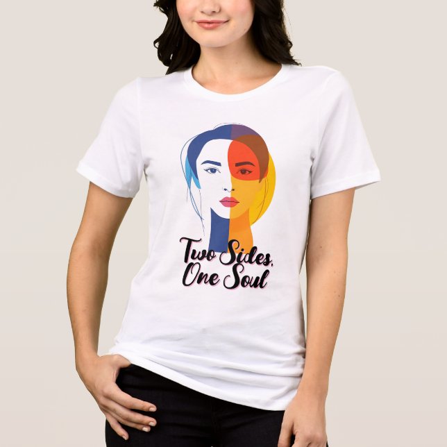 Abstract Dual-Tone Portrait Art Tri-Blend Shirt (Front)
