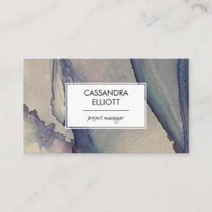 Abstract Dusty Blue Purple Alcohol Ink Liquid Art Business Card
