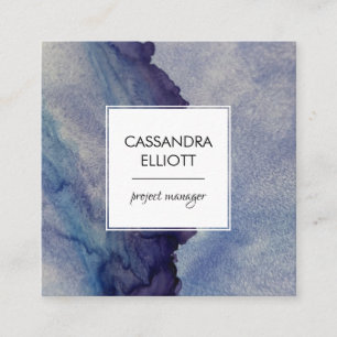 Abstract Dusty Blue Purple Alcohol Ink Liquid Art Square Business Card