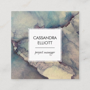 Abstract Dusty Blue Purple Alcohol Ink Liquid Art Square Business Card