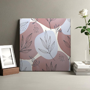 Abstract Dusty Rose and Sage Green Botanical Patte Tile