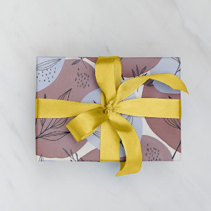 Abstract Dusty Rose and Sage Green Botanical Patte Wrapping Paper