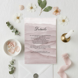 Abstract dusty rose mountains wedding enclosure card