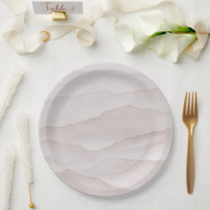 Abstract dusty rose wedding  paper plate