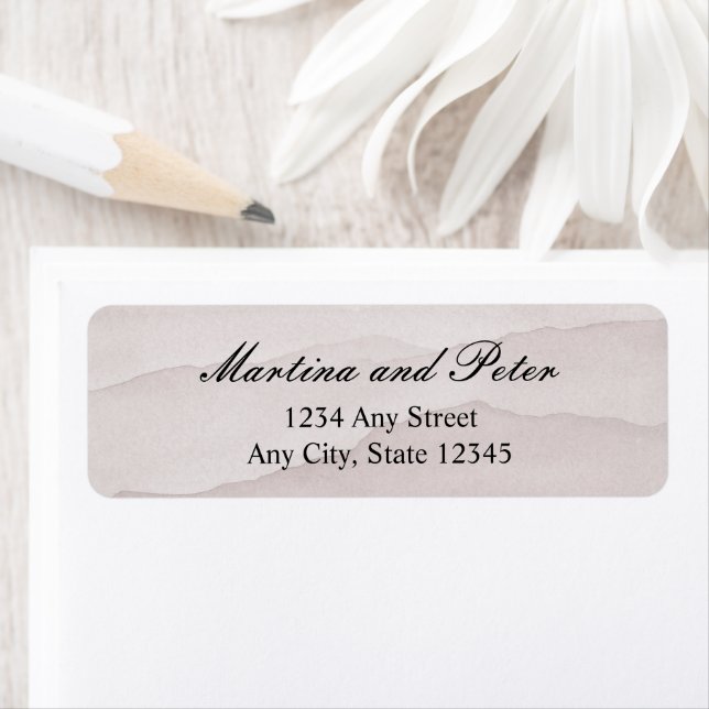 Abstract dusty rose wedding return address labels  (Insitu)