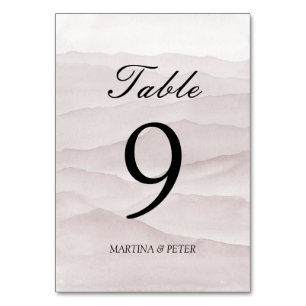 Abstract dusty rose wedding table number sign