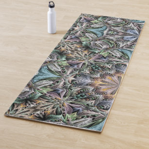 Abstract Dusty Succulent Garden Rosette Pattern Yoga Mat