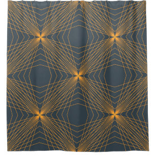 Abstract, dynamic cool lines in connection concept shower curtain
