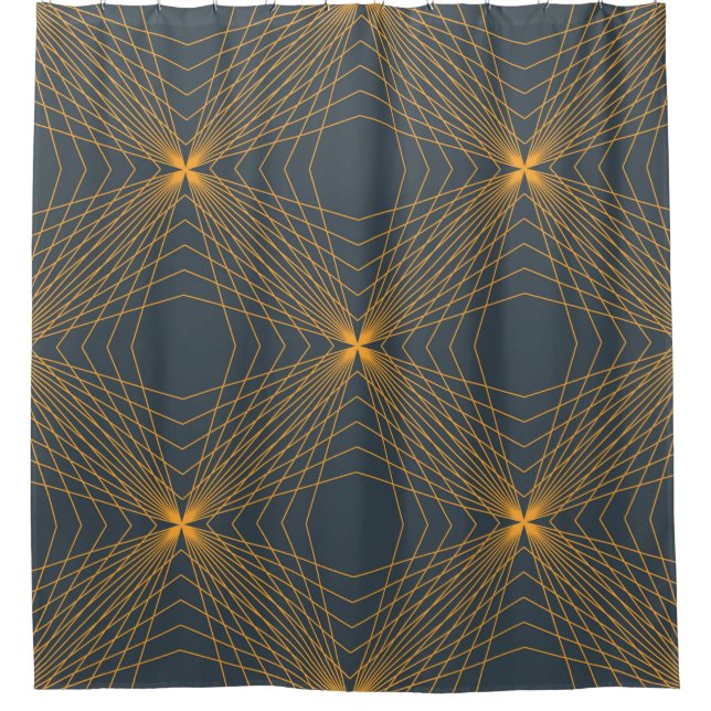 Abstract, dynamic cool lines in connection concept shower curtain (Front)