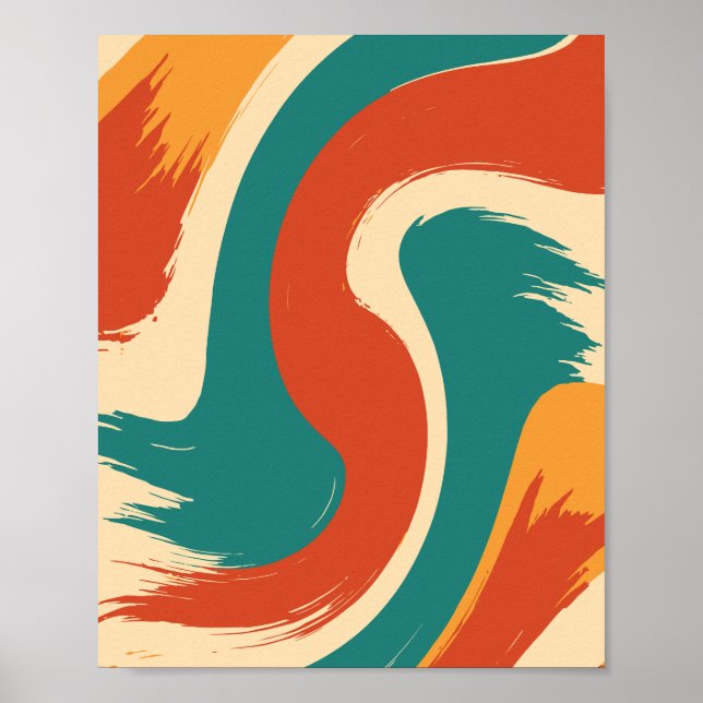 Abstract Dynamic Flow Modern Artwork Poster (Front)