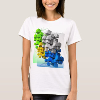 Abstract Dynamic Geometric Composition Contemporar T-Shirt