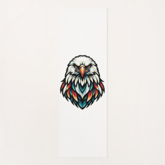 Abstract Eagle Portrait in Vivid Hues Yoga Mat