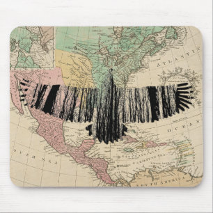 Abstract Eagle Tree Silhouettes Vintage USA Map Mouse Mat