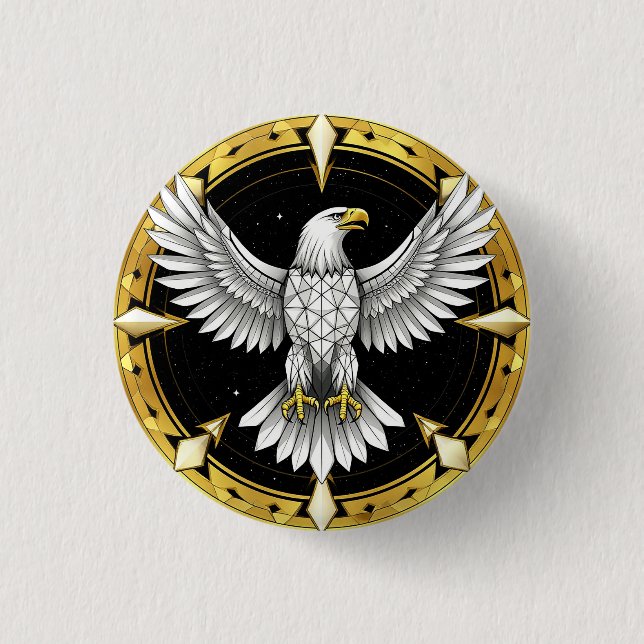 🦅Abstract Eagle Wings Geometric Freedom 3 Cm Round Badge (Front)