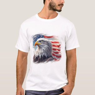 Abstract Eagle with Flag – Artistic USA Design T-Shirt