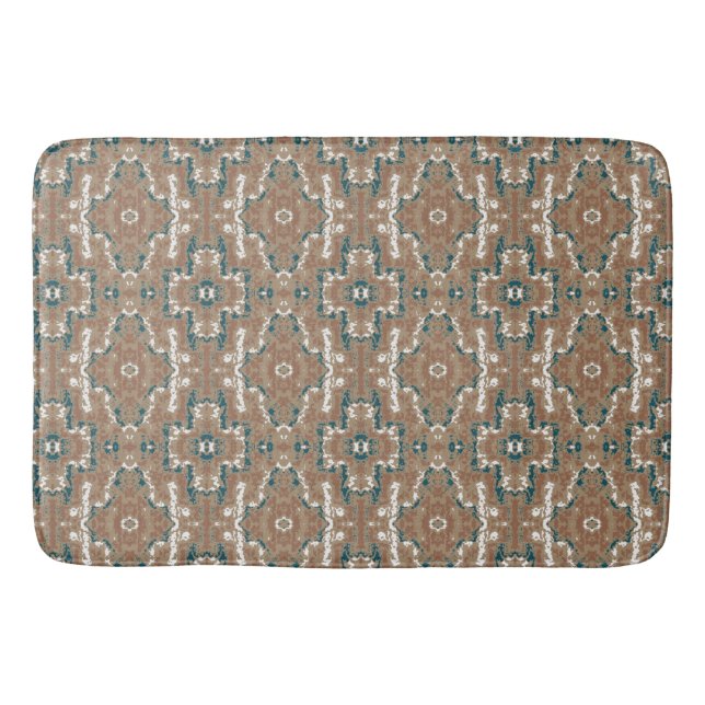 Abstract Earth Camouflage Brown Bath Mat (Front)