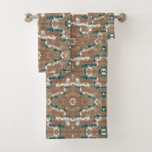 Abstract Earth Camouflage Brown Bath Towel Set