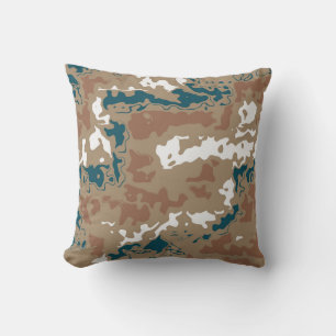 Abstract Earth Camouflage Brown Cushion