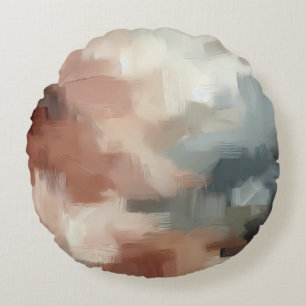 Abstract Earth Tone Brushstroke Lumbar Pillow – Cu