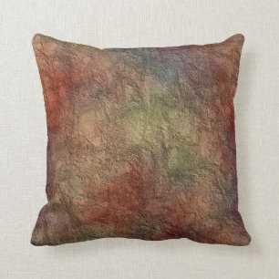 Abstract Earth Tone Colours Reversible Throw Cushion