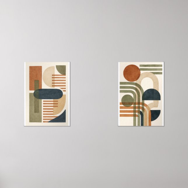 Abstract Earth Tone Geometric Shapes (Front)