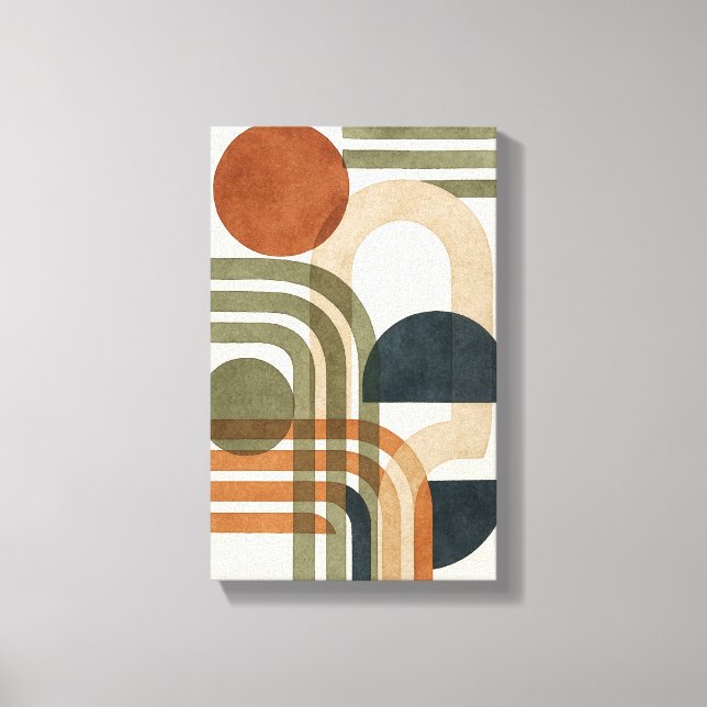 Abstract Earth Tone Geometric Shapes Canvas Print (Front)