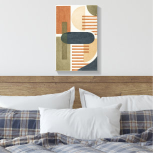 Abstract Earth Tone Geometric Shapes Canvas Print