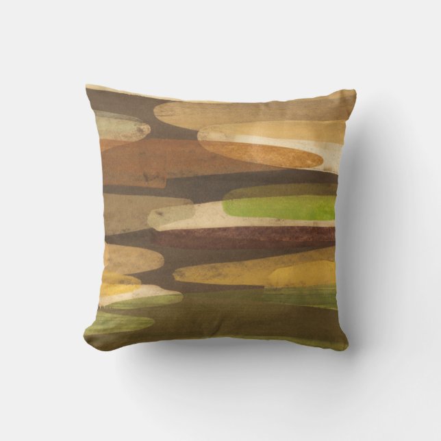 Abstract Earth Tone Landscape Cushion (Front)