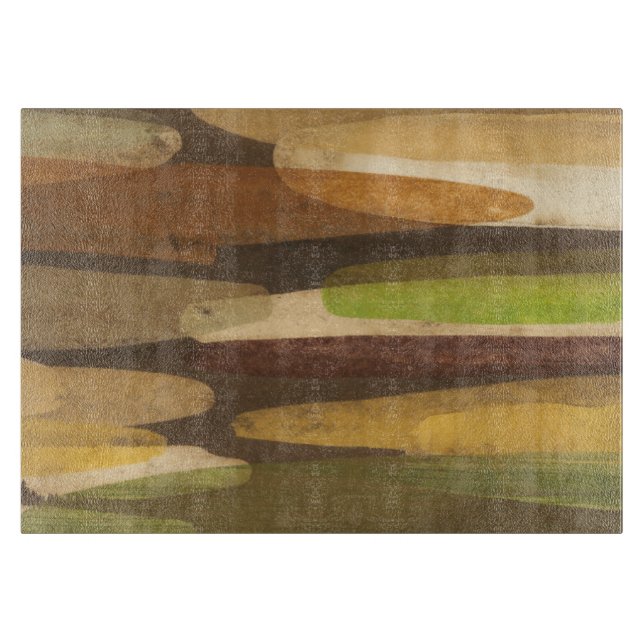 Abstract Earth Tone Landscape Cutting Board (Front)