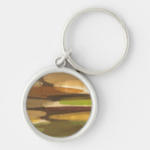 Abstract Earth Tone Landscape Key Ring