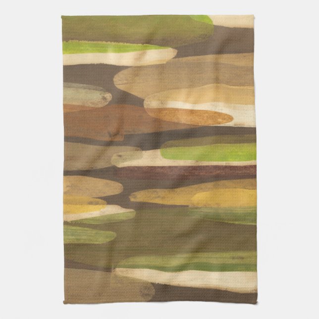 Abstract Earth Tone Landscape Tea Towel (Vertical)
