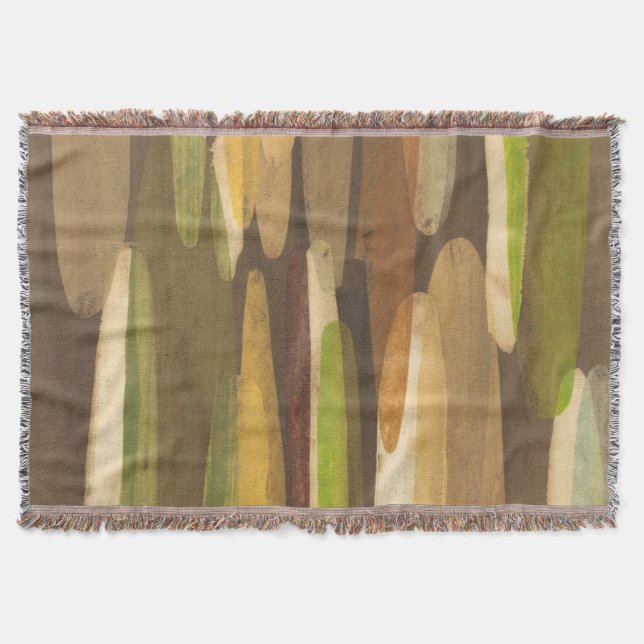 Abstract Earth Tone Landscape Throw Blanket (Front)