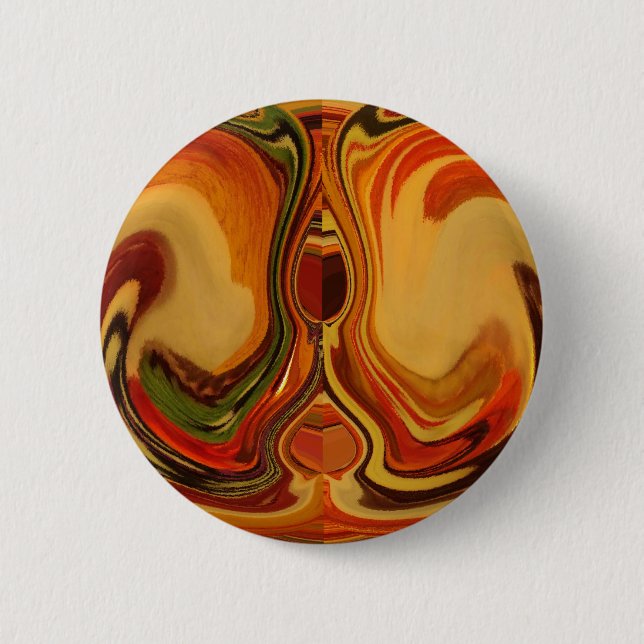 Abstract Earth Tone Swirl Art Print 6 Cm Round Badge (Front)