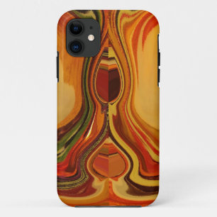 Abstract Earth Tone Swirl Art Print iPhone 11 Case