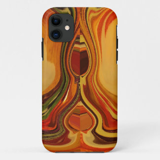 Abstract Earth Tone Swirl Art Print iPhone 11 Case