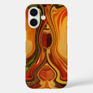 Abstract Earth Tone Swirl Art Print iPhone 16 Case