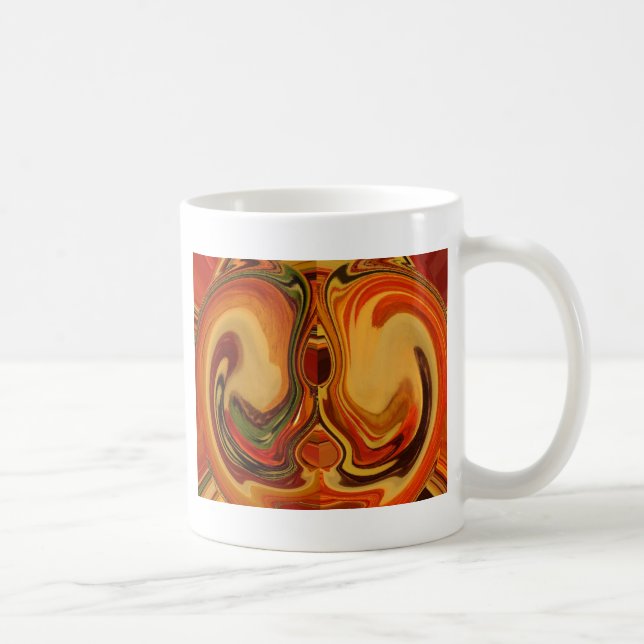 Abstract Earth Tone Swirl Art Print Coffee Mug (Right)