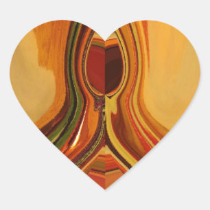 Abstract Earth Tone Swirl Art Print Heart Sticker