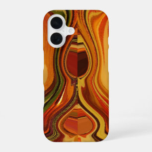Abstract Earth Tone Swirl Art Print iPhone 16 Case